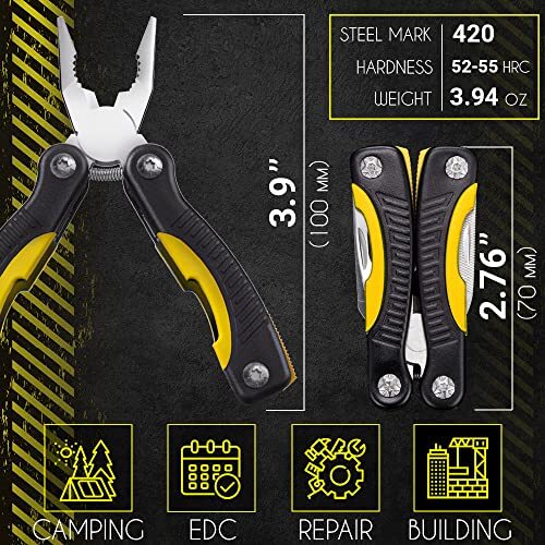 Outdoor Multi-Function Mini Tool Pliers Portable Folding Stainless Steel Black