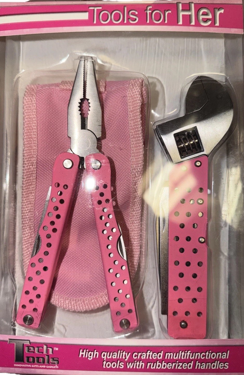 Tools For Her Includes 14 in 1 Multifunctional Tool & Wrench Set Pink