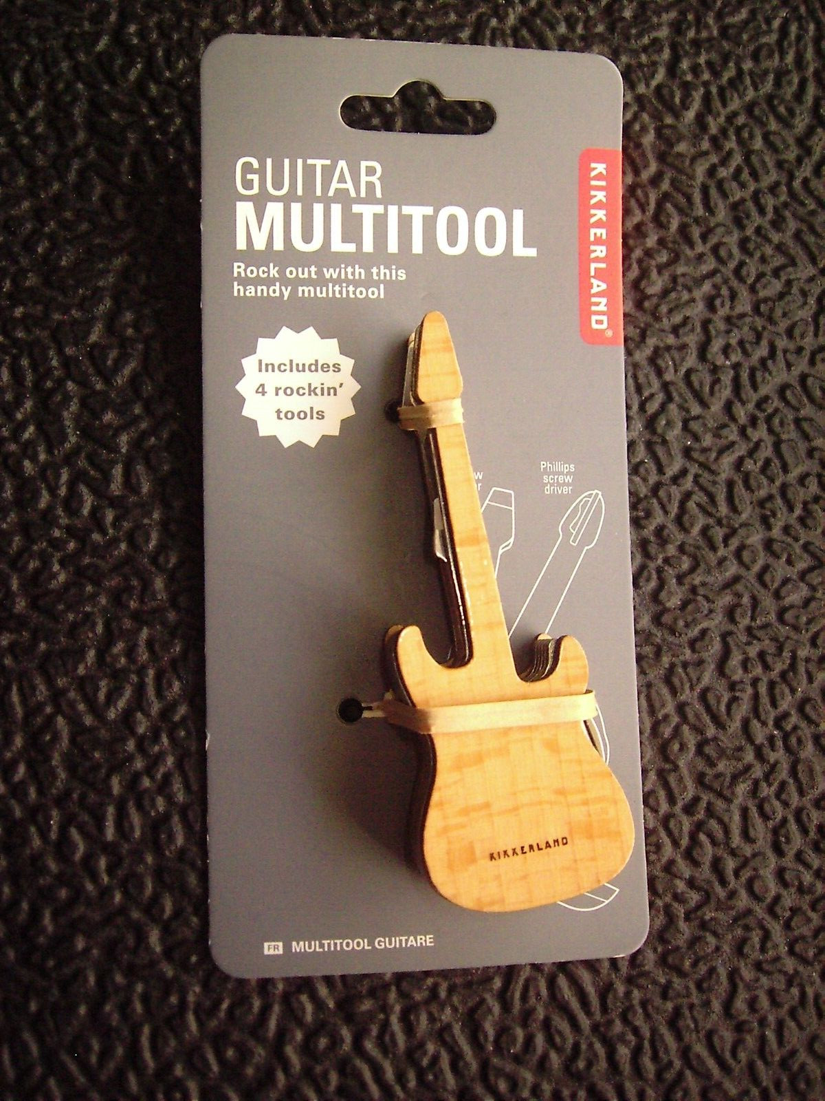 KIKKERLAND Guitar Multitool Screwdriver Swiss Army Bottle Opener Wood Finish NEW