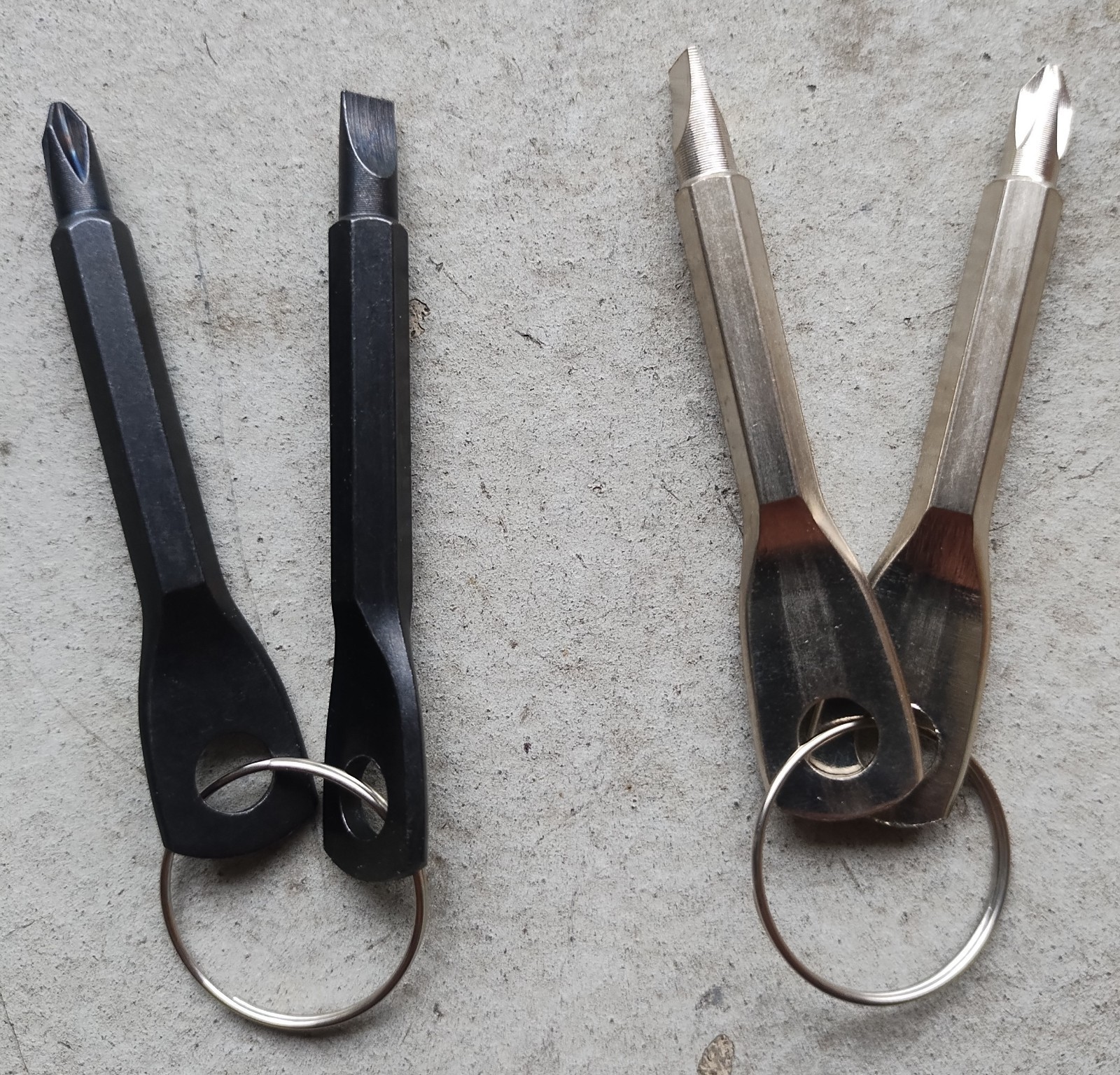 KEY SHAPED POCKET FLATHEAD & PHILLIPS SCREWDRIVER GADGETS MULTI TOOL 2 SETS LOT