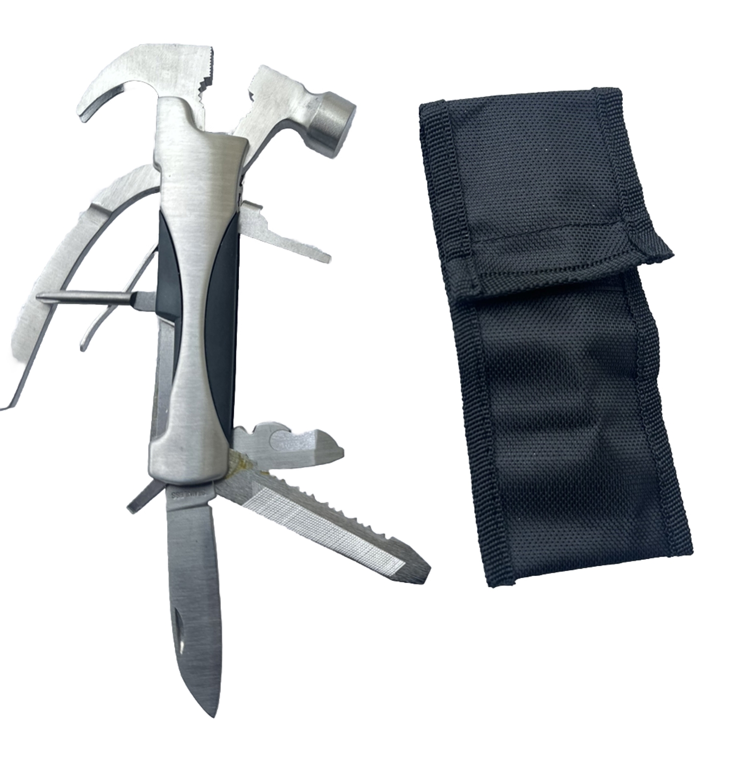 Stainless Multifunctional Hiking Outdoor Survival Tool Axe Hammer Plier Saw Cut