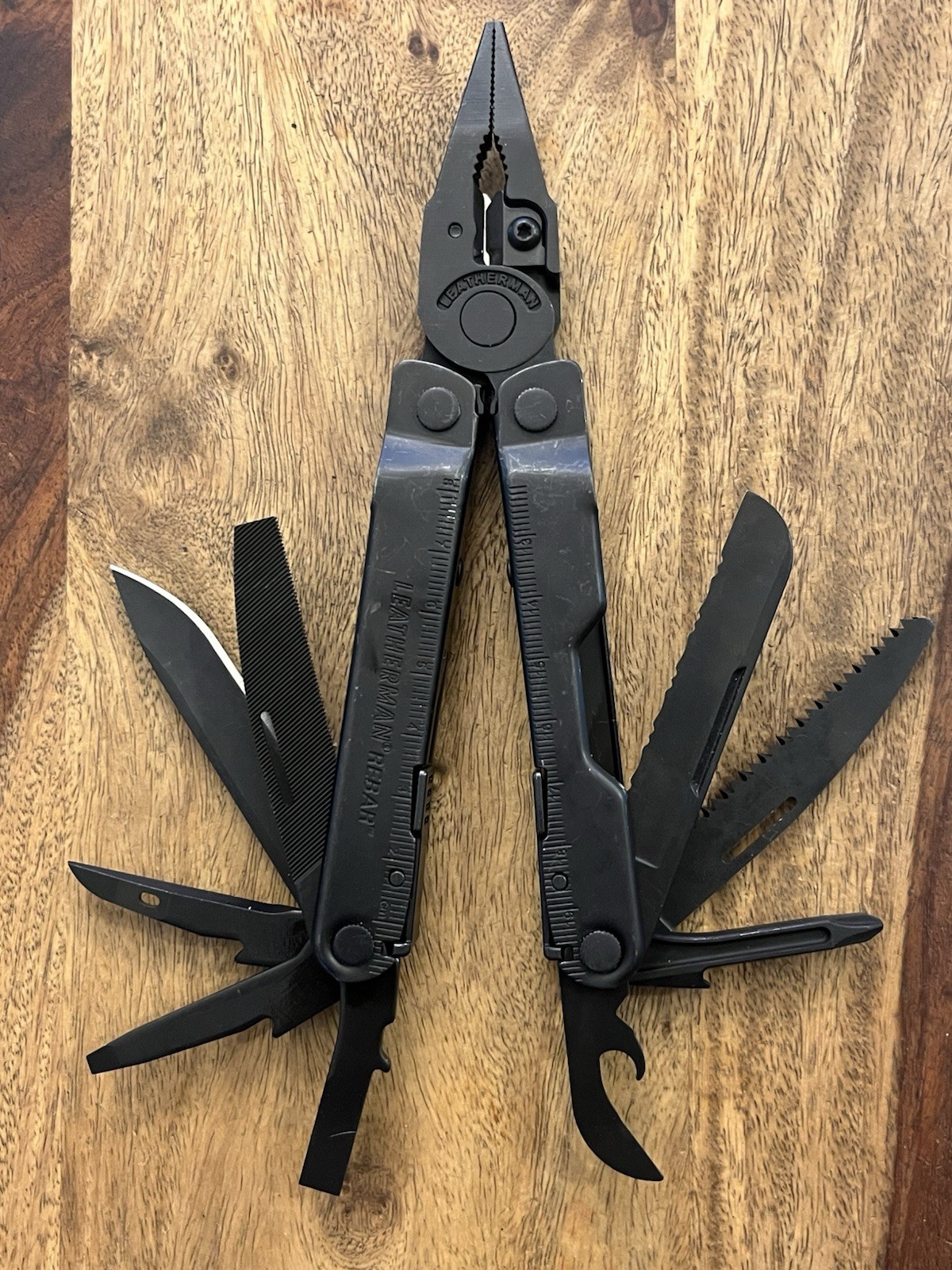 LEATHERMAN REBAR 17 Tool Multitool Black Oxide SUPER NICE!!! w/New Nylon Sheath