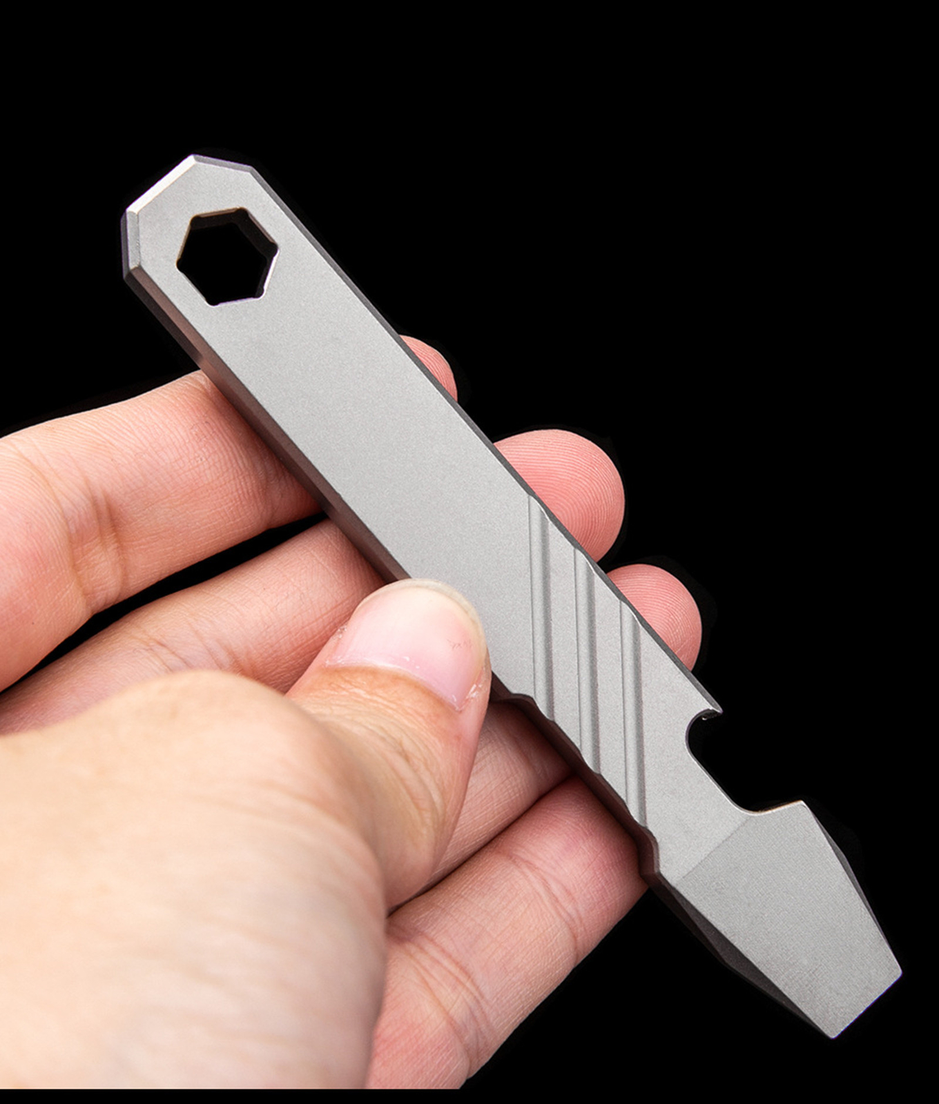 New Titanium Alloy Multi Tools Pry Bar Crowbar Bottle Opener Wrench Outdoor EDC