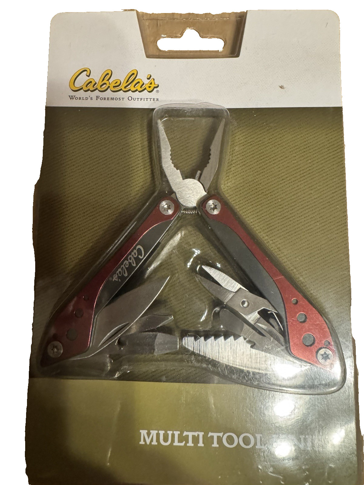 Cabela’s Multi Tool Knife with Case Stainless Steel Seven Tools Brand New Red