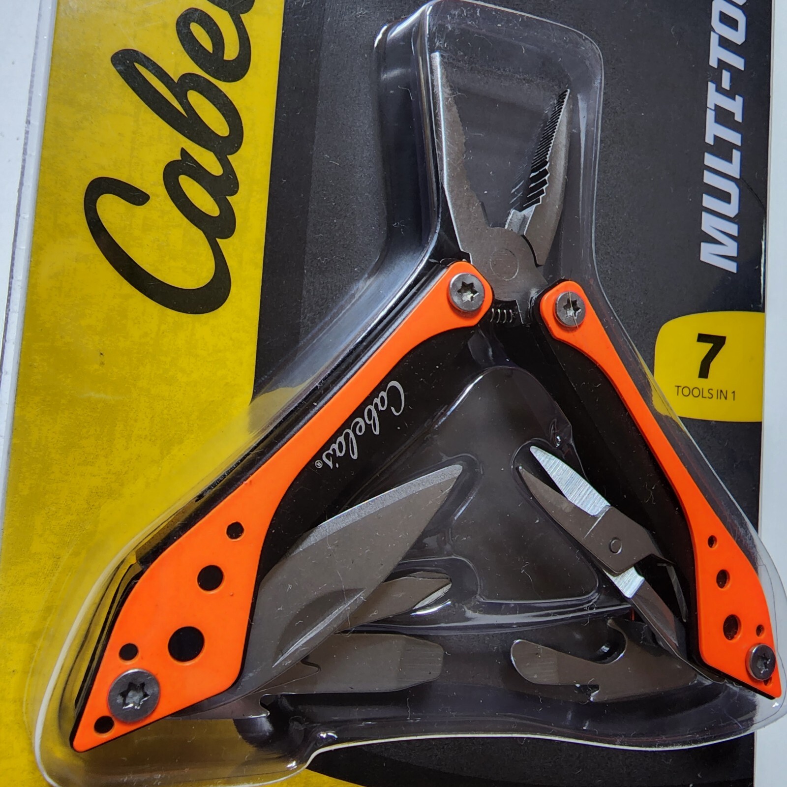 Cabela’s 7-in-1 Multi-Tool Bright Orange Easy to Find, Compact, Stainles Steel