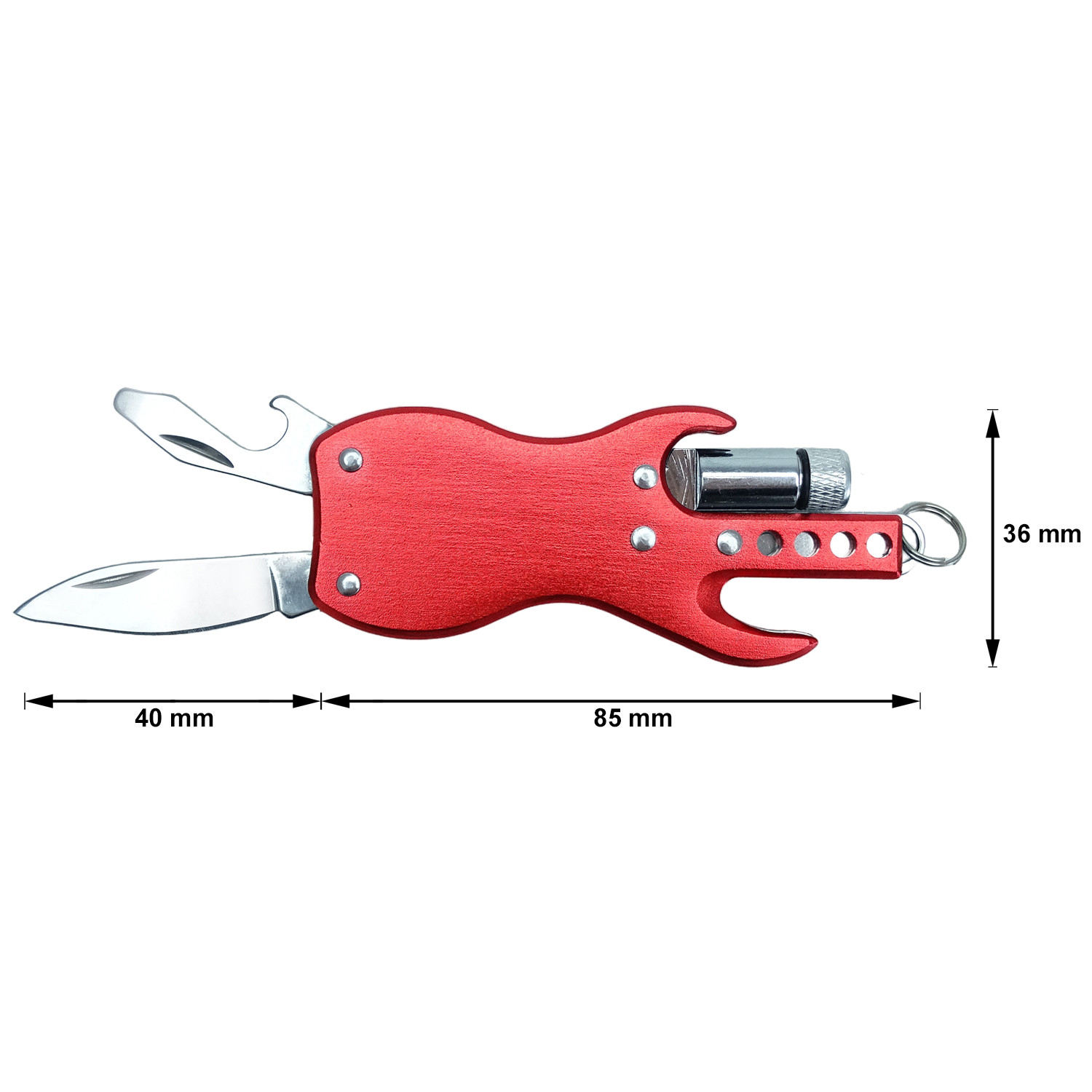 keepdrum KDMT-RD Multi Tool Keychain Guitar Red
