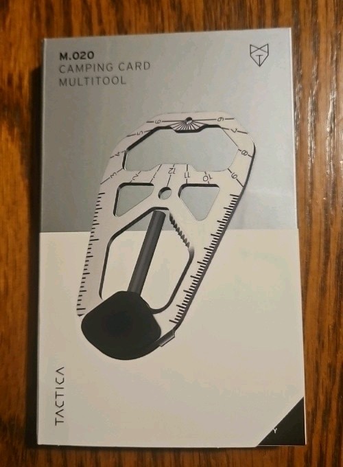 TACTICA M020 Camping Tool Card Black with Ferro Rod Titanium Multi Tool Outdoor
