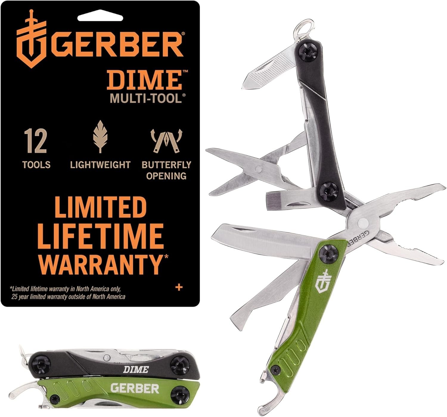 Gear Dime 12-in-1 Mini EDC Multitool Needle Nose Pliers Pocket Knife Keychain