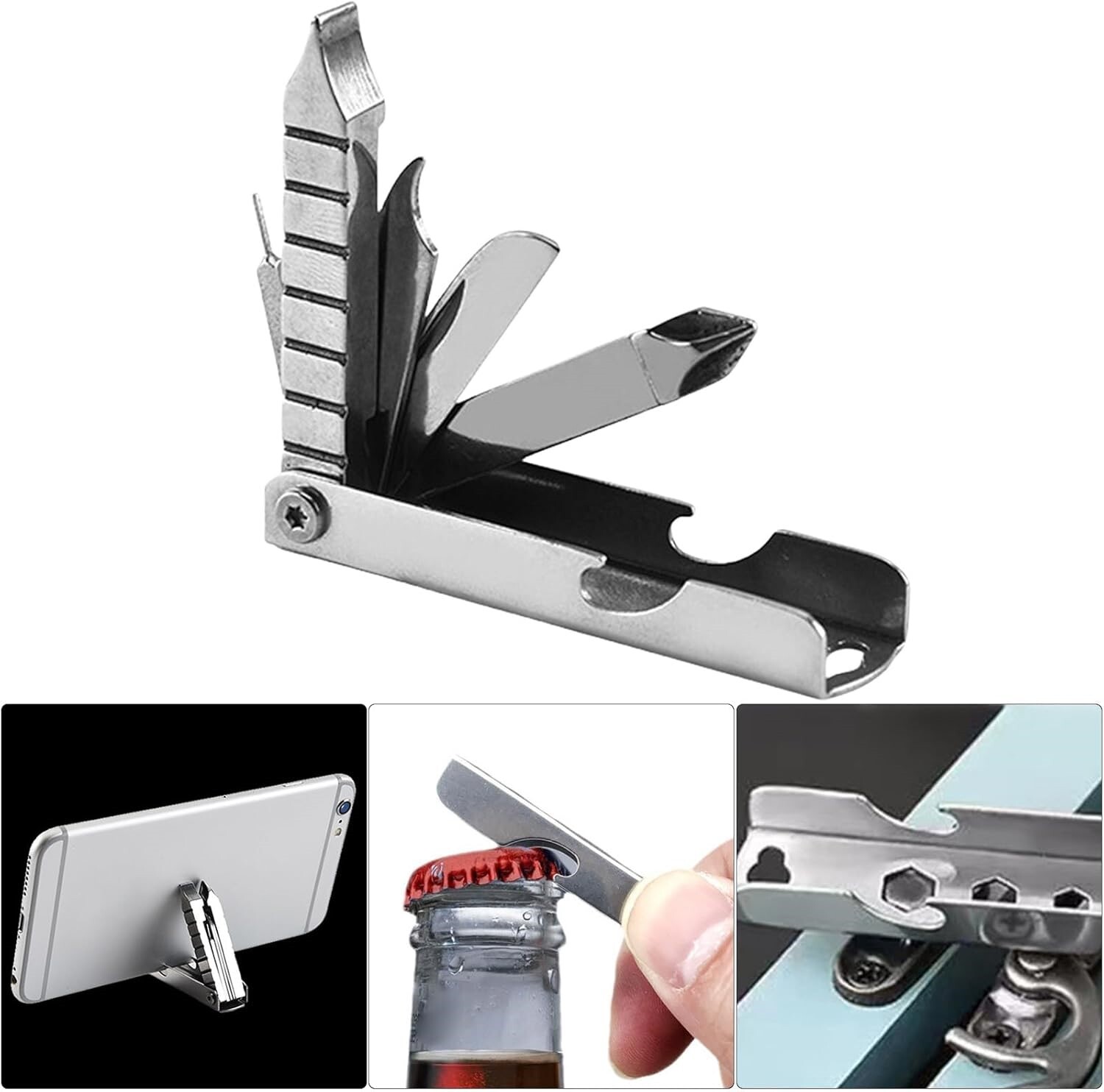 Everyday Carry Multi-Tool for Keychains – SIM Pin, Nail File, Ruler, Hex Socket