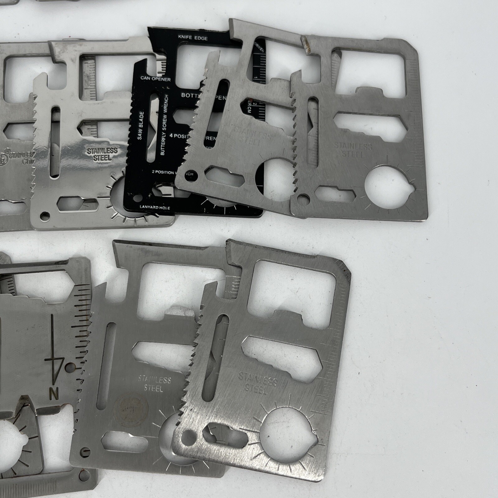 LOT OF 20 METAL WALLET/CREDIT CARD MUTI-TOOLS AND POCKET KNIFE SAFETY TOOLS