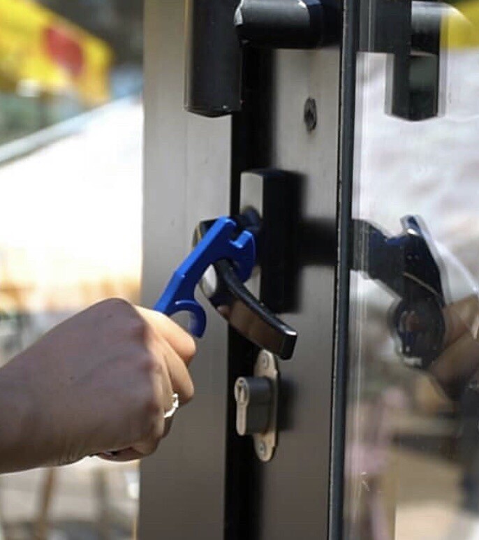 NO TOUCH Hands-Free Door Opener / Button Pusher Hook Key Chains w/ KEY RING /ABS