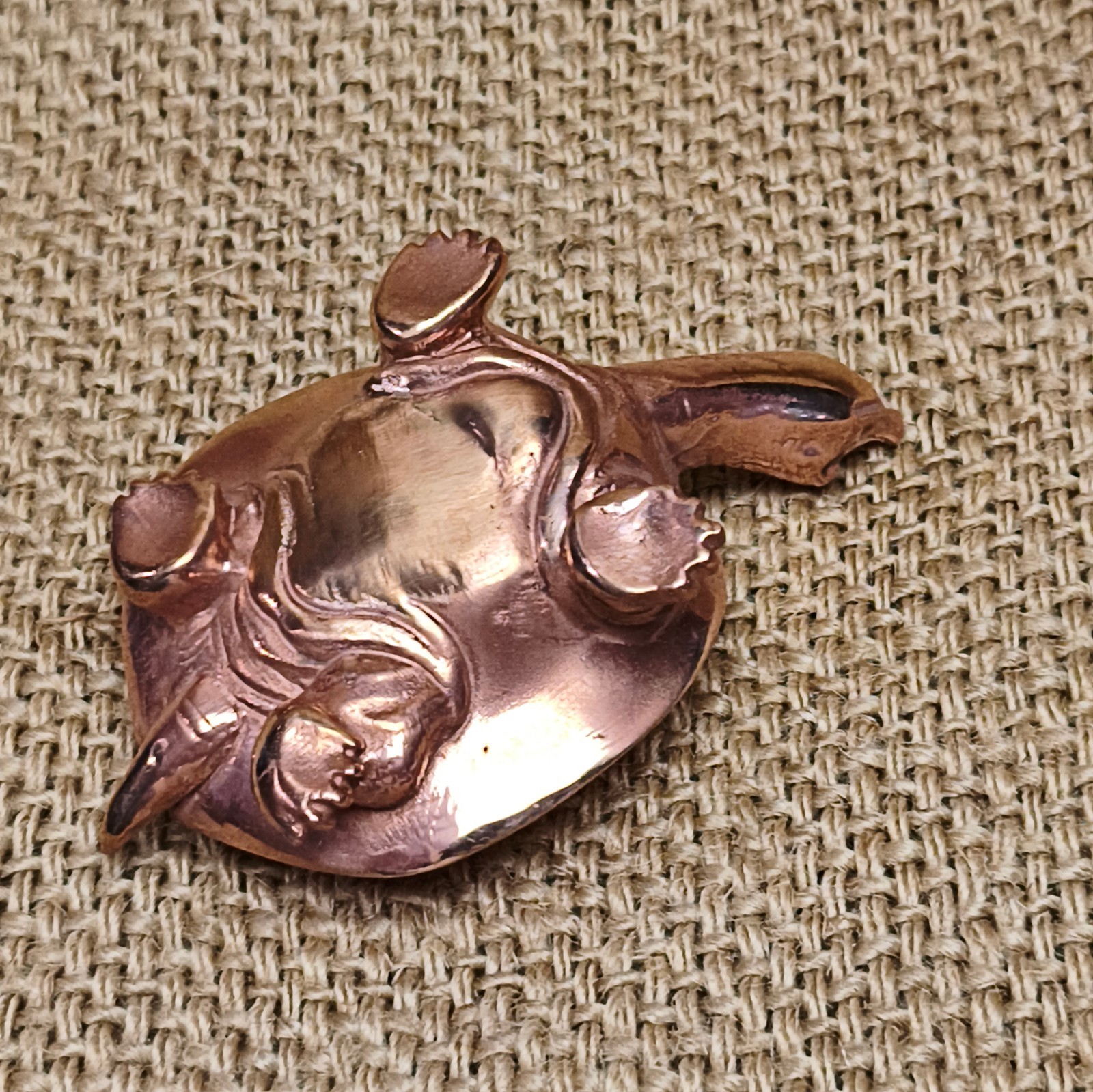Purple pure Copper Soft-shelled turtle ornament Solid Artistic handcraft statue