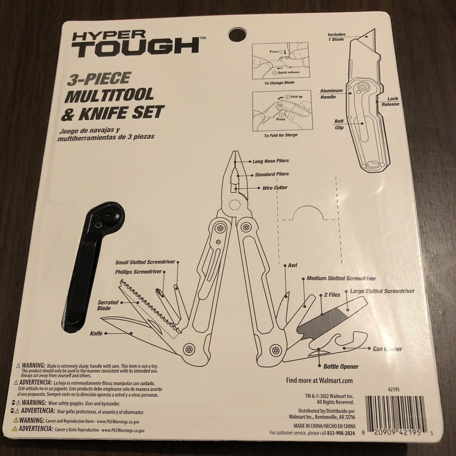 3 Piece Multi tool And Knife Hyper Tough-Duty Stainless Steel Construction