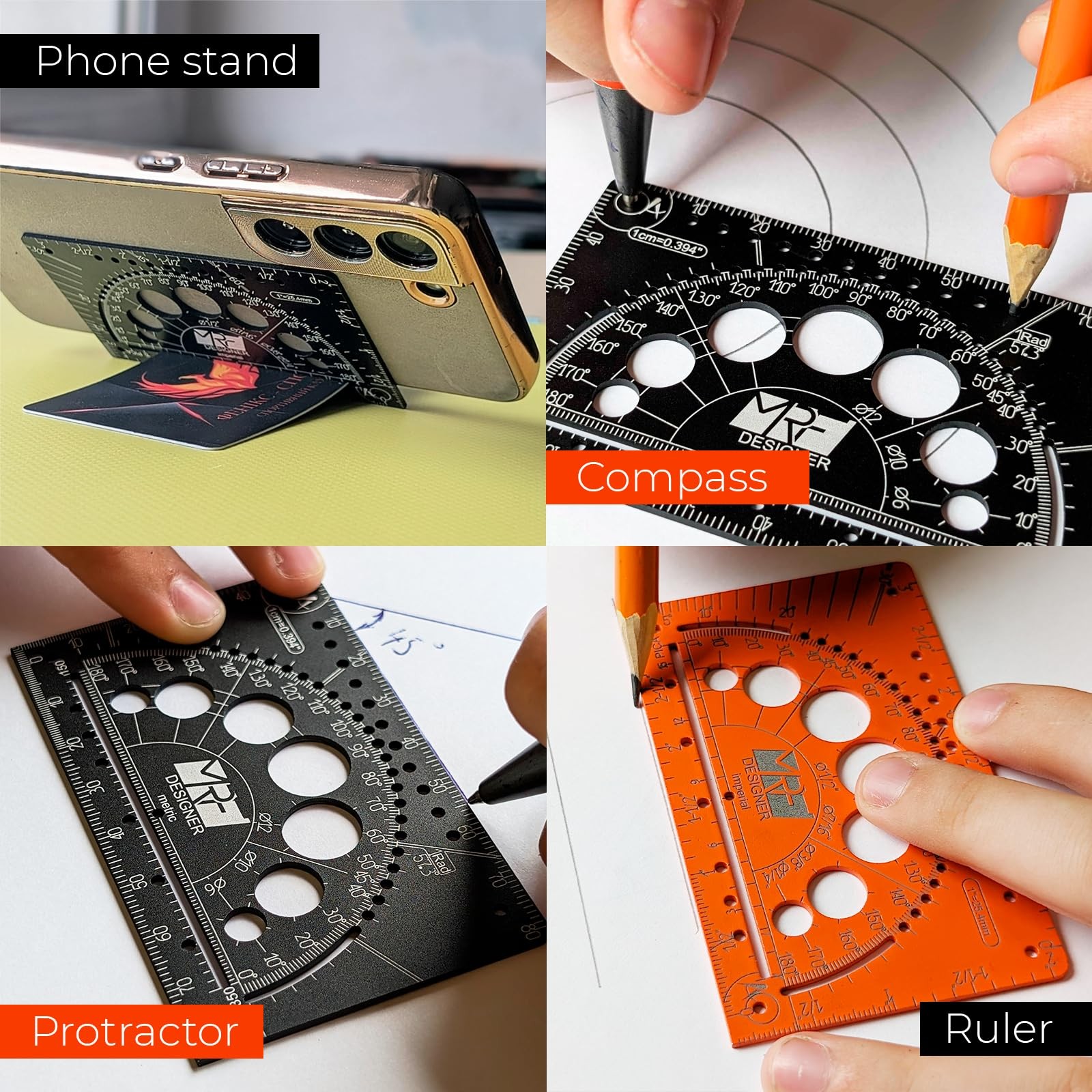 Designer – 15-in-1 Credit Card Multitool Ruler – Aluminium Wallet Multitool C…