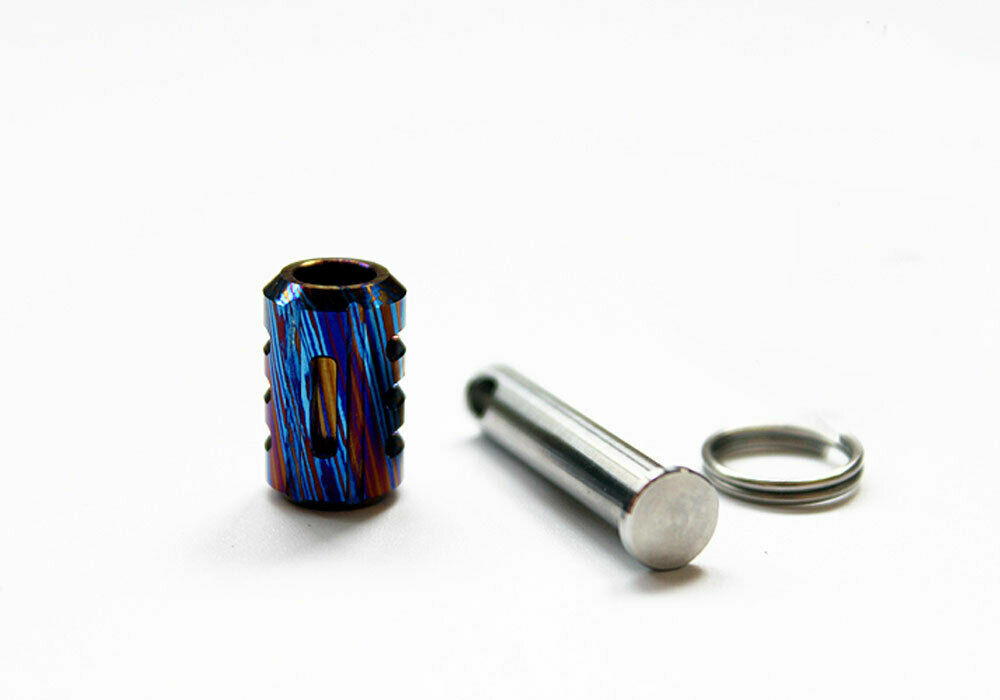 Titanium Moku Ti Timascus Lanyard Umbrella Rope Pendant EDC DIY Bead Zipper Head