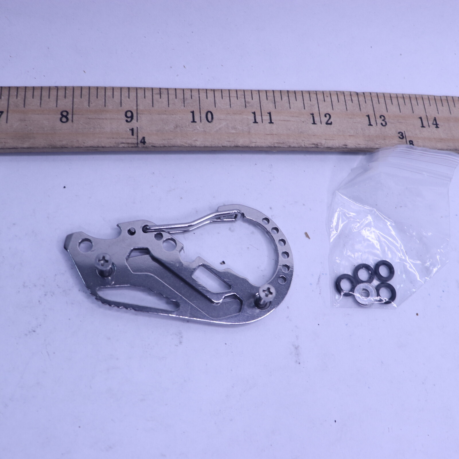 Key Holder Wrench Quickdraw Carabiner w/ Bottle Opener Stainless Steel
