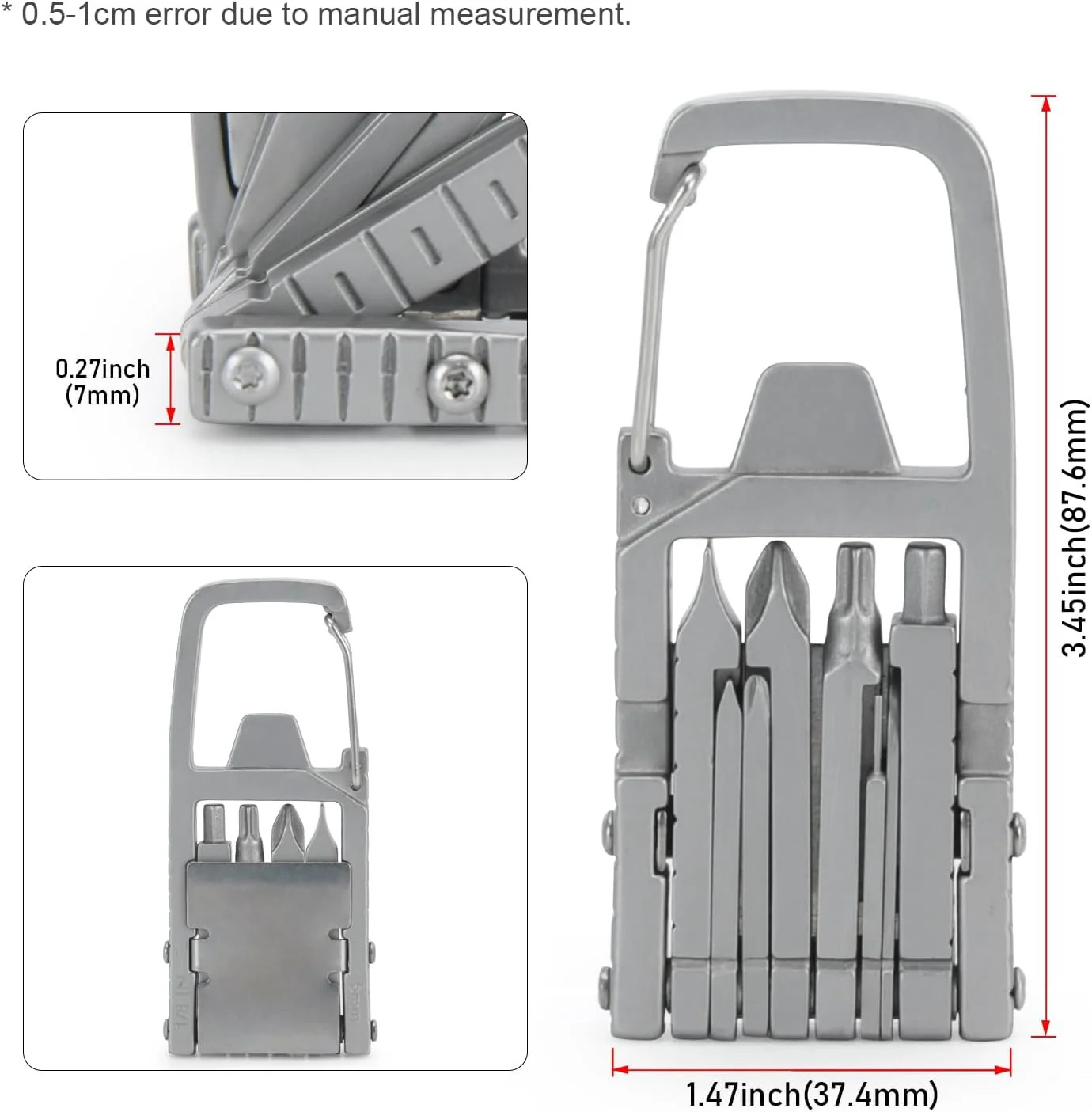 Generic 12 in 1 Keychain Multitool Screwdriver Bit Folding Multi Tool Bottle Ope