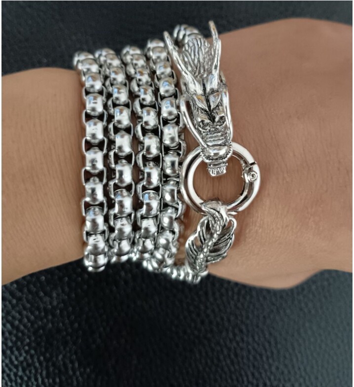 Mens Cuban Link Chain Tactical Bracelet Titanium Steel Defense Survival Necklace