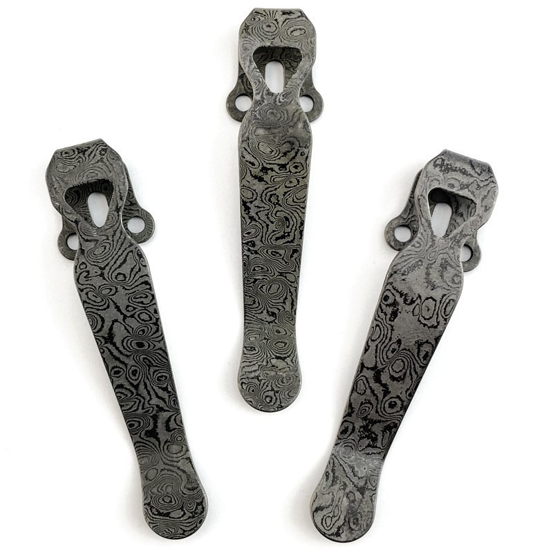Damascus Steel Pocket Clip for Benchmade Griptilian 551 710 730 Knife