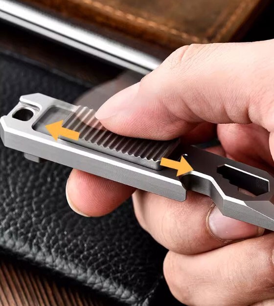 Titanium Multi Tools Pry Bar Crowbar Fidget Clicker Card Toy Stress Relief EDC
