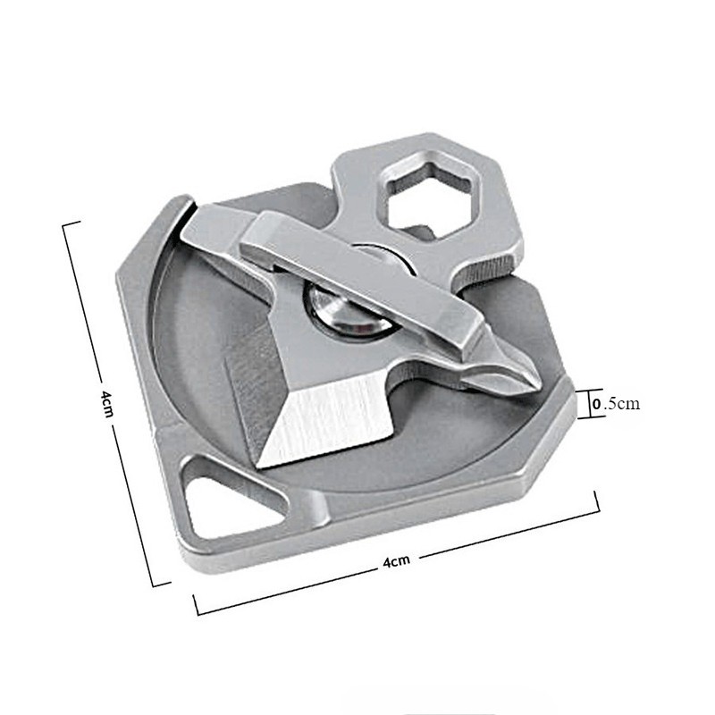 4 IN 1 Titanium Multi Tools Screwdriver Cutter Portable Camping EDC Keychain