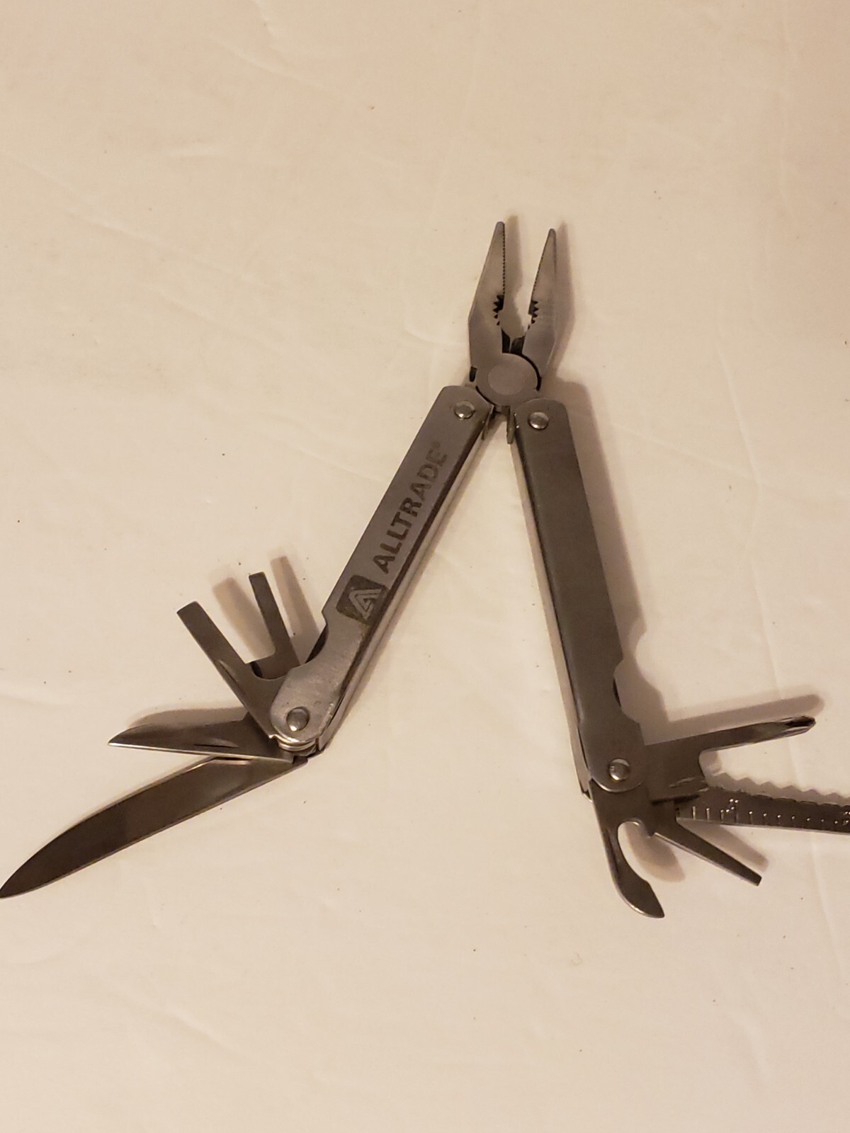 Alltrade Branded Folding Multi Tool With Sheath Pliers Knives Screw Driver Saw