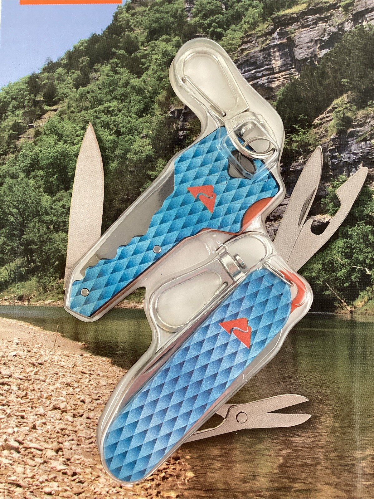 Ozark Trail Outdoor Equipment 2 Piece Combo Set Keyring Knife Mini Multitool New