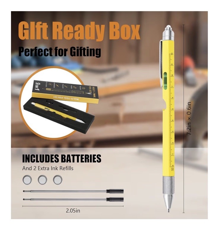 Lot Of 4~ Multi-Tool Pen Set 9 In 1 ~ Perfect Gift For Stocking Stuffers NEW!