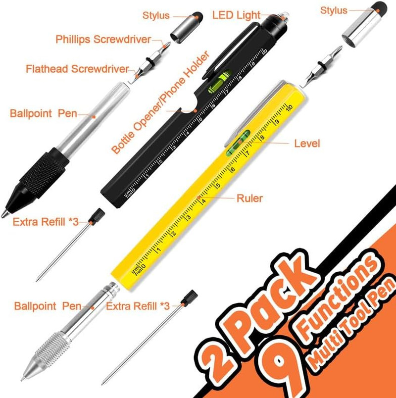 Stocking Stuffers for Men, 9 in 1 Multitool Pen Set Gifts for Men, Dad Christmas