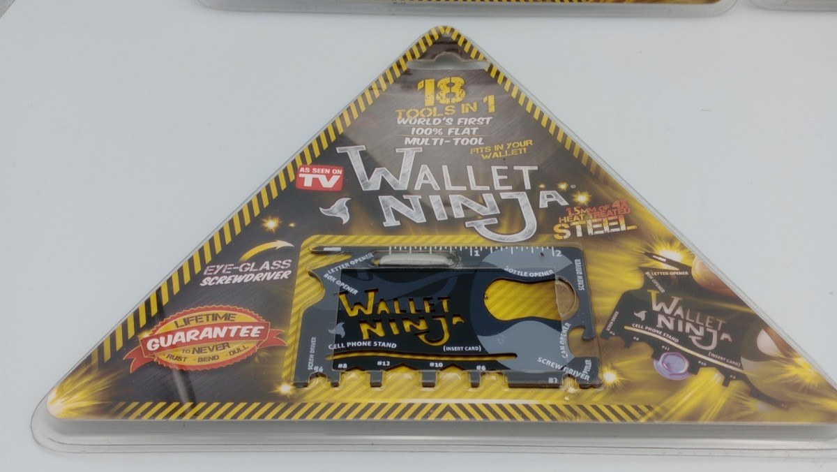 WALLET NINJA 18 Tools in 1 Flat Multi Tool Lot of 4, AS SEEN ON TV, New, Sealed.