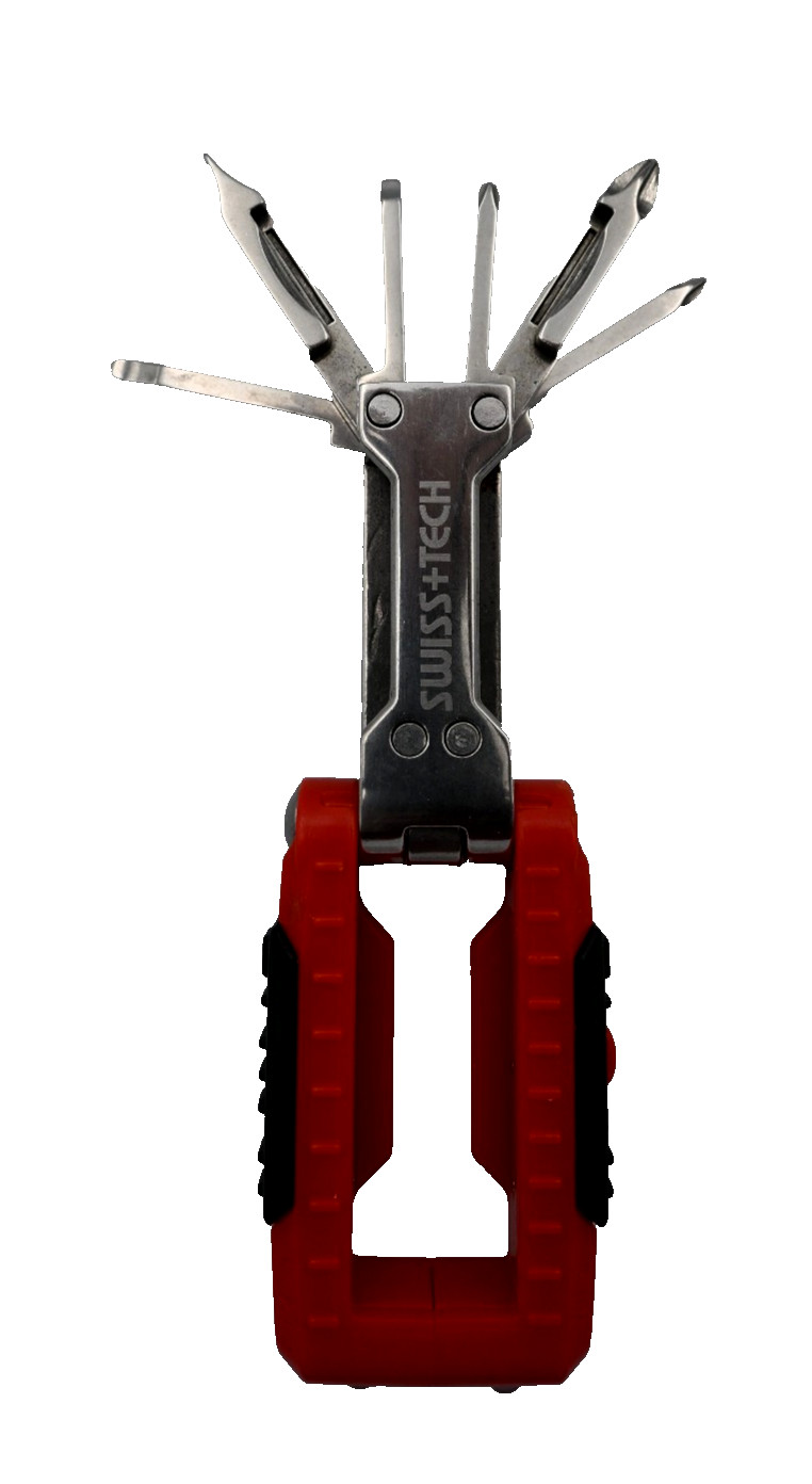 Swiss Tech Transformer 11-in-1 Multi-Tool Keychain Screwdriver Set LED Light