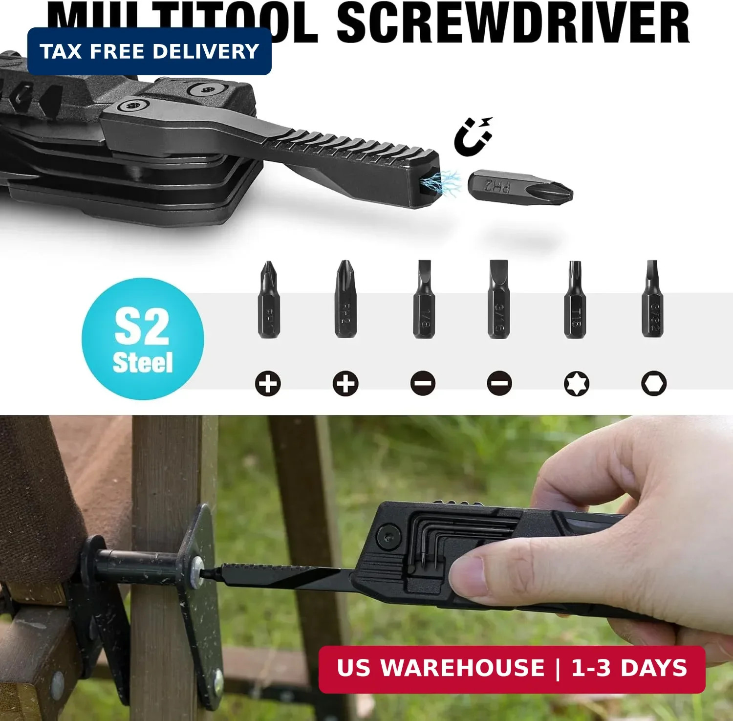 DURATECH 20 in 1 Multitool with Safety Locking, Gift for Men Dad, with Pocket Kn