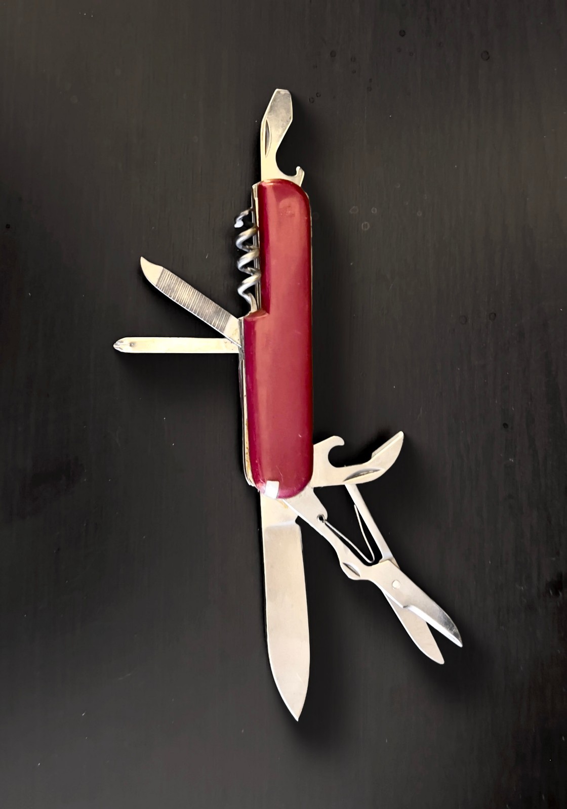 Vintage 3.5″ Red Diamond Superior 7-in-One Multi-Tool Folding Pocket Knife