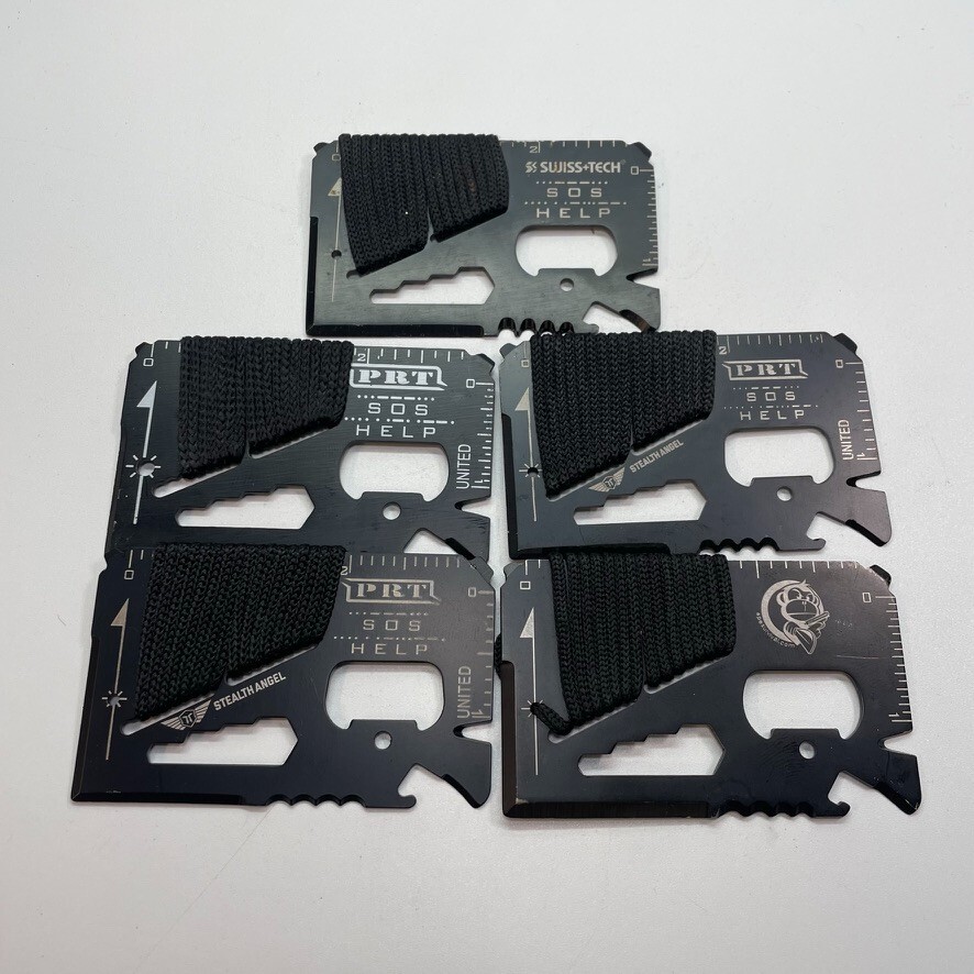 TSA PRT,SWISS, 14 IN 1 CREDIT CARD WALLET MULTI TOOL Lot Of 5