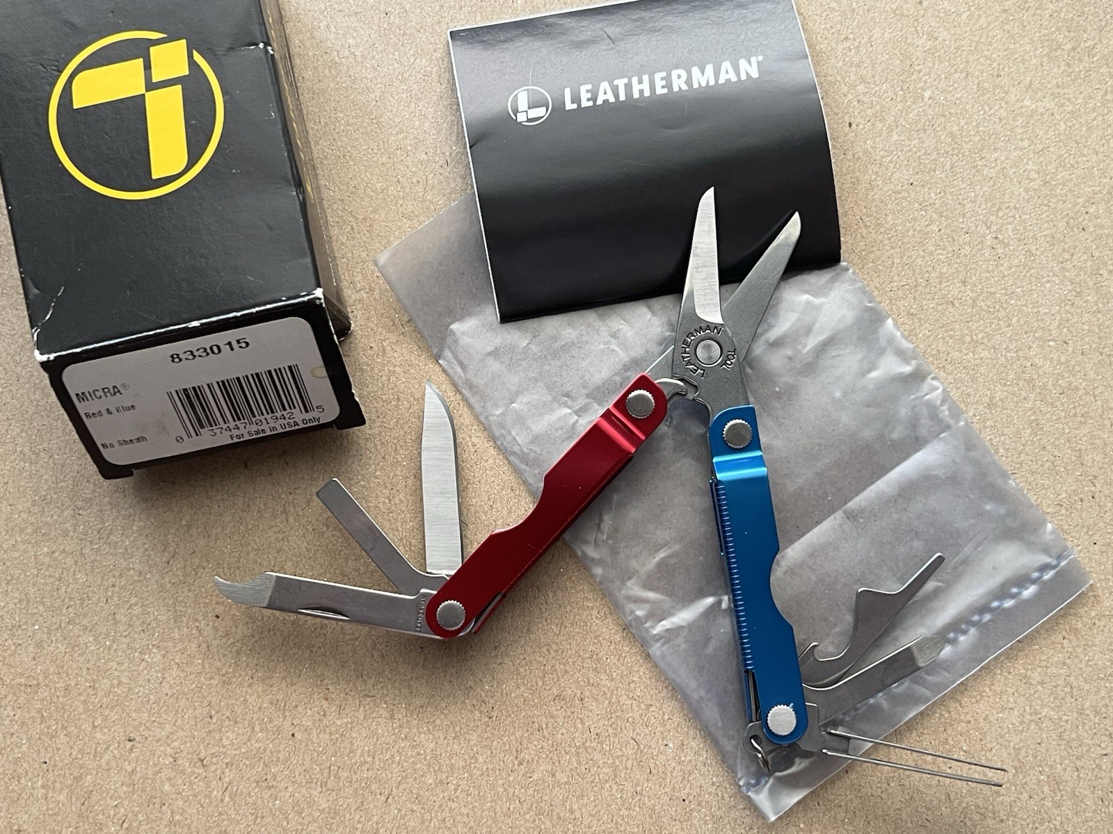 LEATHERMAN Micra – Red & Blue, Mint in Box, Rare.
