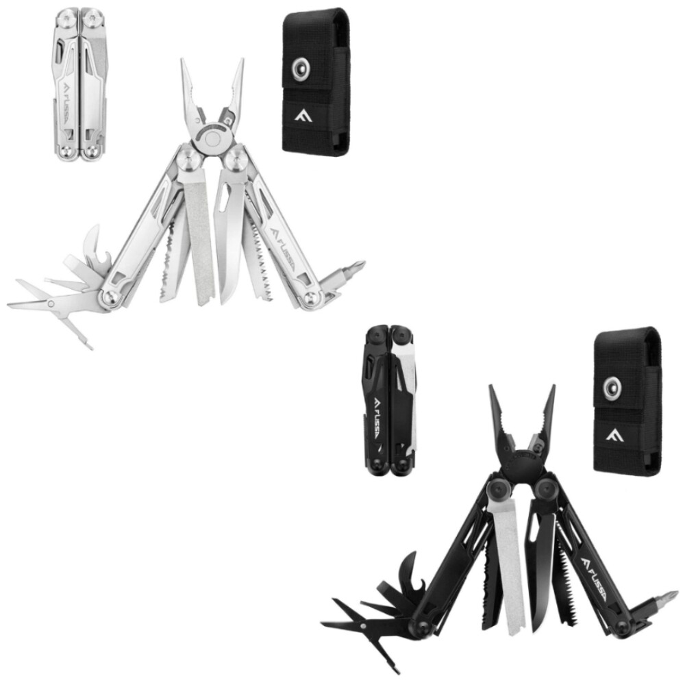 Multitool 16-in-1 Multitool Plier Folding Pocket Tool Pw/Sheath Black/Sliver NEW