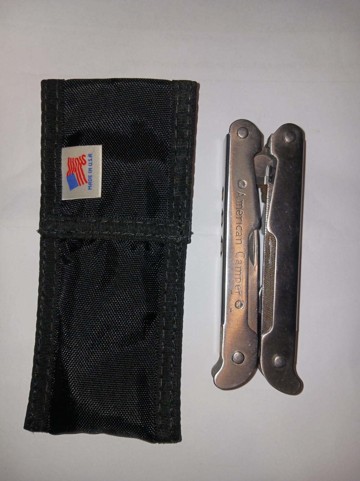 Vintage American Camper Stainless Steel Multi Tool Nylon Case