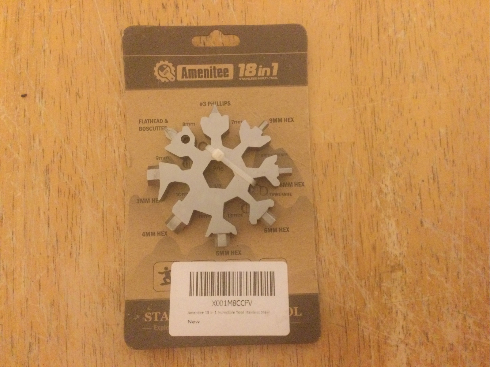 AMENITEE 18-in-1 Stainless Snowflake Multi-Tool ~2 inches