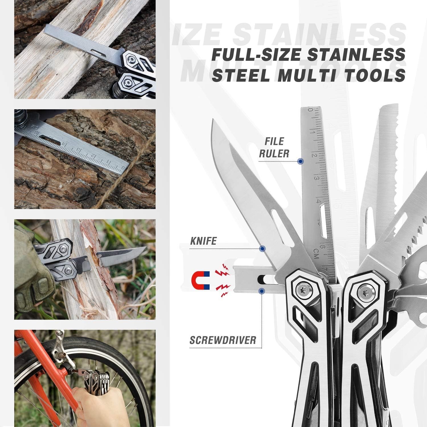 21-in-1 Stainless Steel Multitool with Sheath – Perfect for Outdoor Adventures