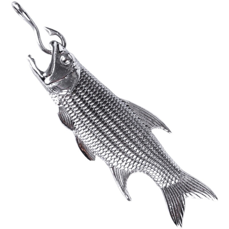EDC Stainless Steel Creative Fish Hook Fishing Car Keychain Decoration Opener