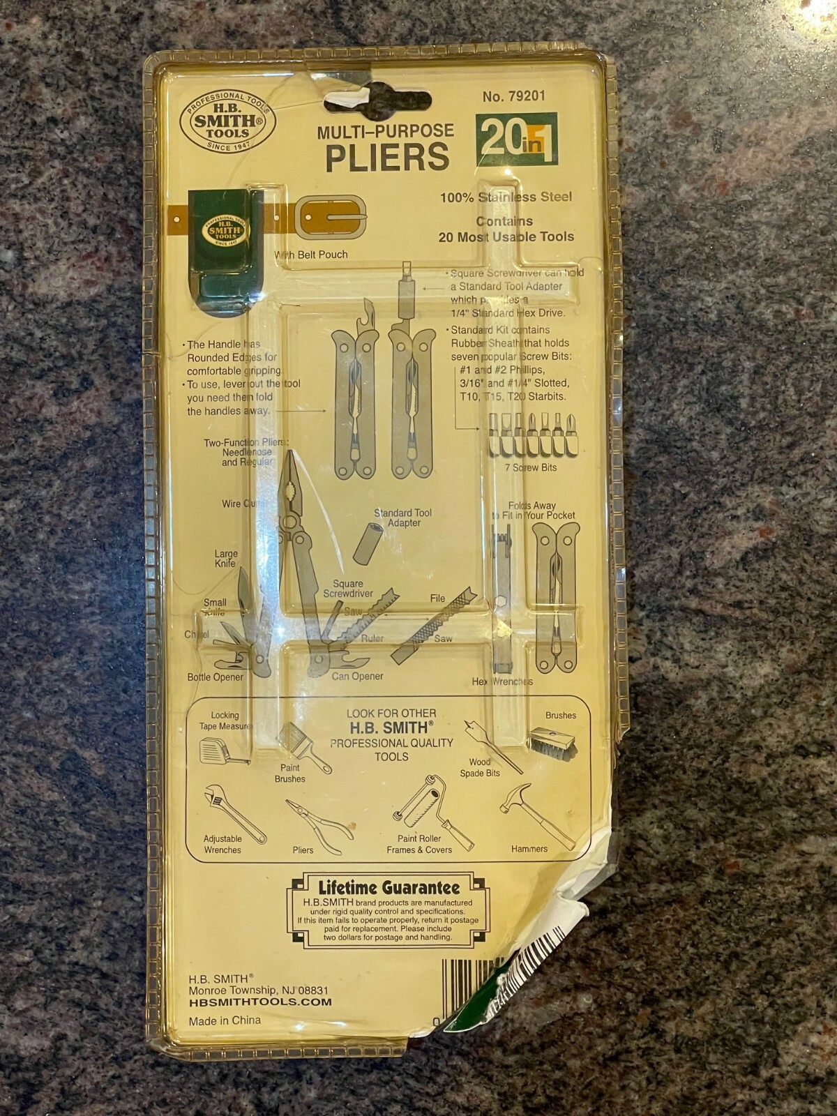 H.B. Tools Stainless Steel Multi Purpose Pliers 20 in 1 with Belt Pouch