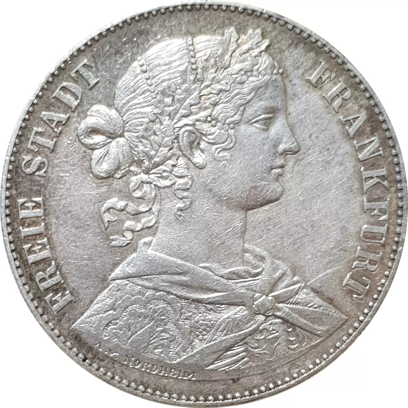 Frankfurt 1 Thaler 1860 Silver Eagle Unc Coin Germany Taler German State