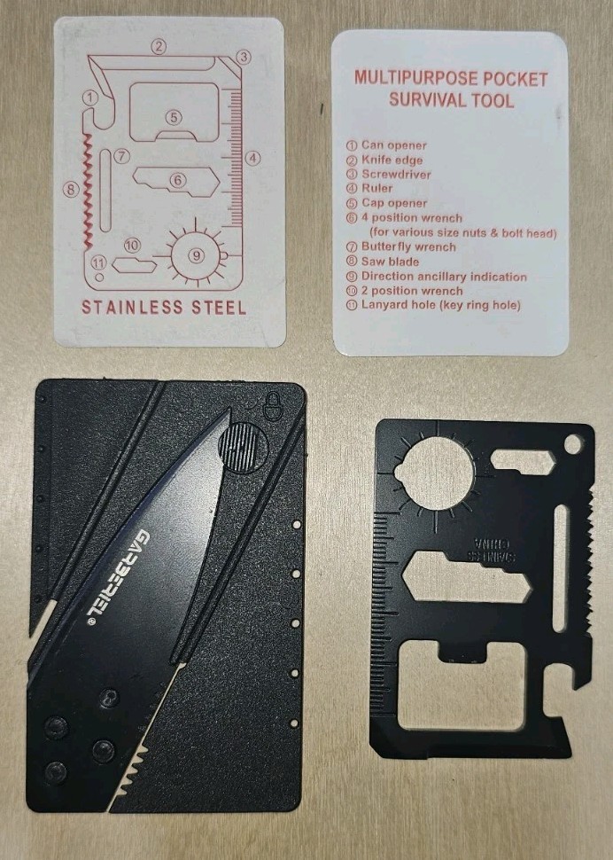Credit Card Knife And Wallet 11 In 1 Multitool – Black