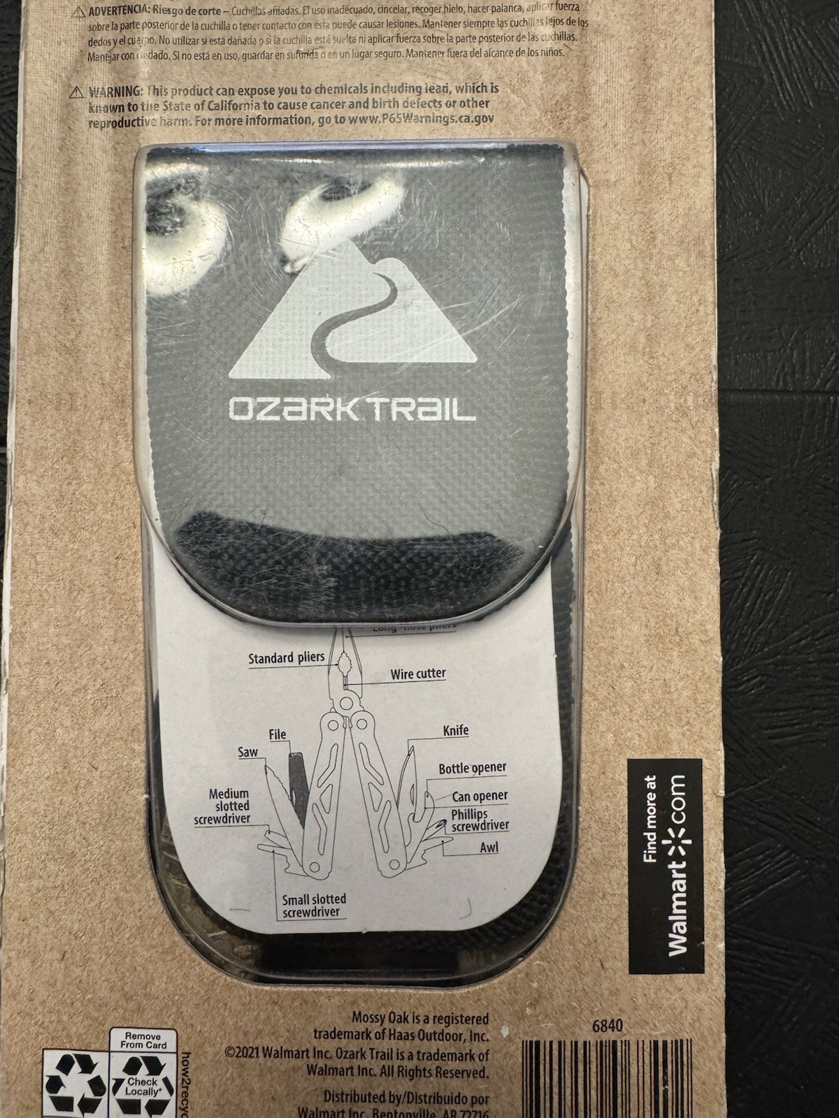 Ozark Trail 12in 1Multi-Tool with Sheath Outdoor Equipment New Realtree camo