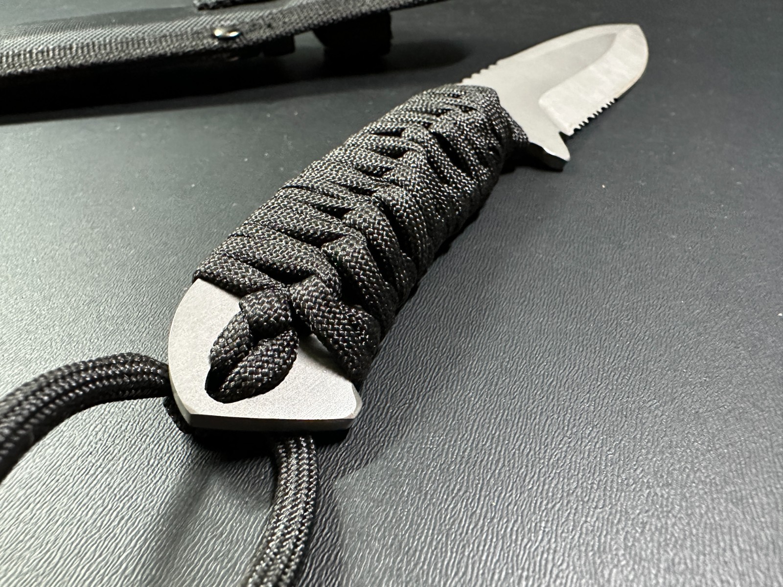 Ozark Trail Fixed Blade Knife w/ Black Paracord Wrapped Handle and Sheath