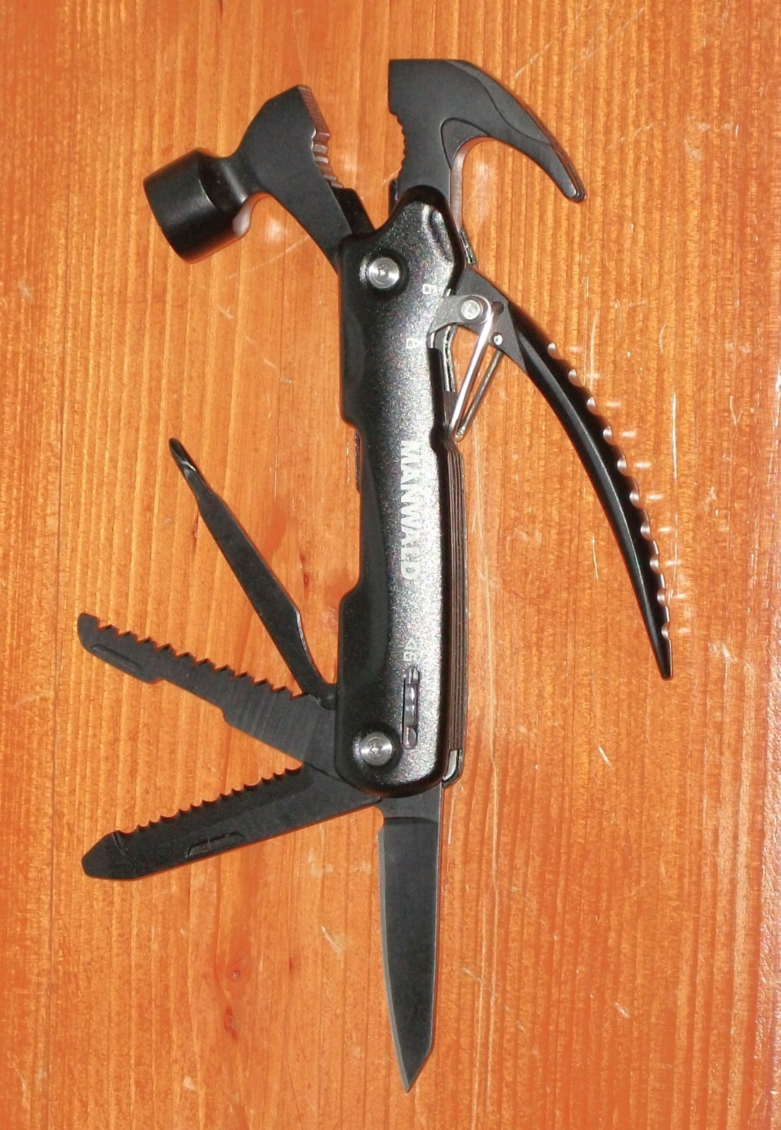 MANWALD 12 in 1 Multitool Hammer w/case * Knife Screwdrivers Saw Pliers Wire +