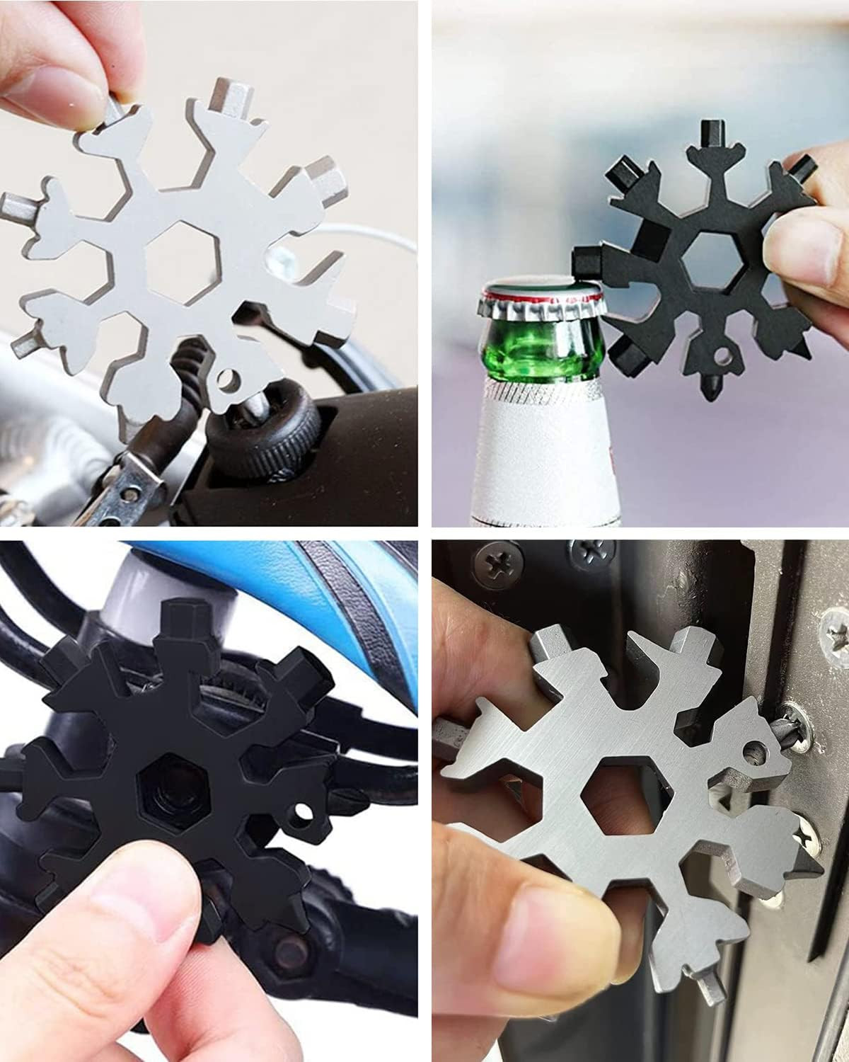 Stocking Stuffers for Adults Men, 2 Pack 18 in 1 Snowflake Multitool, Christmas