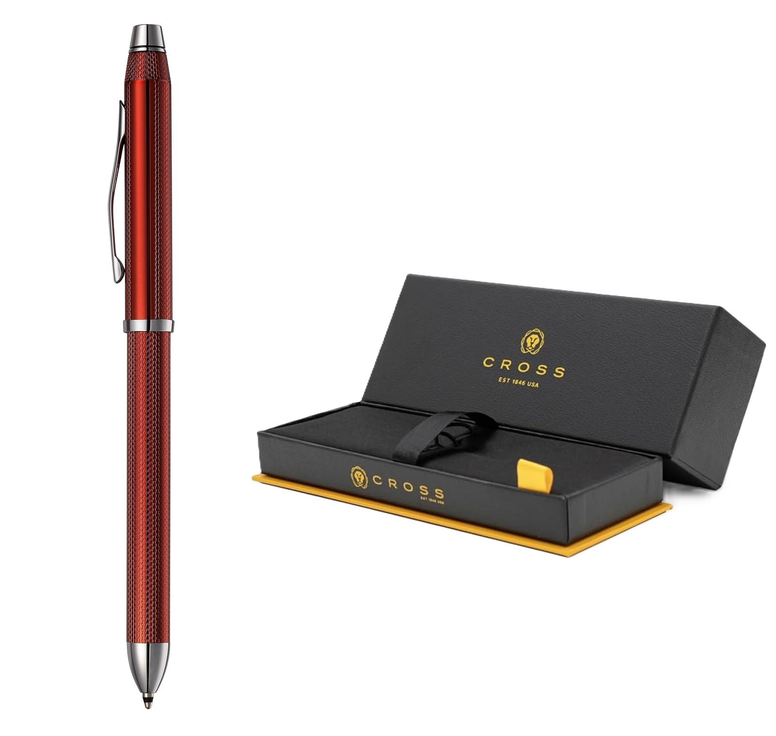 Tech3+ with Sophisticated Brushed Red Diamond Pattern Finish Barrel, 0.5mm Pe…