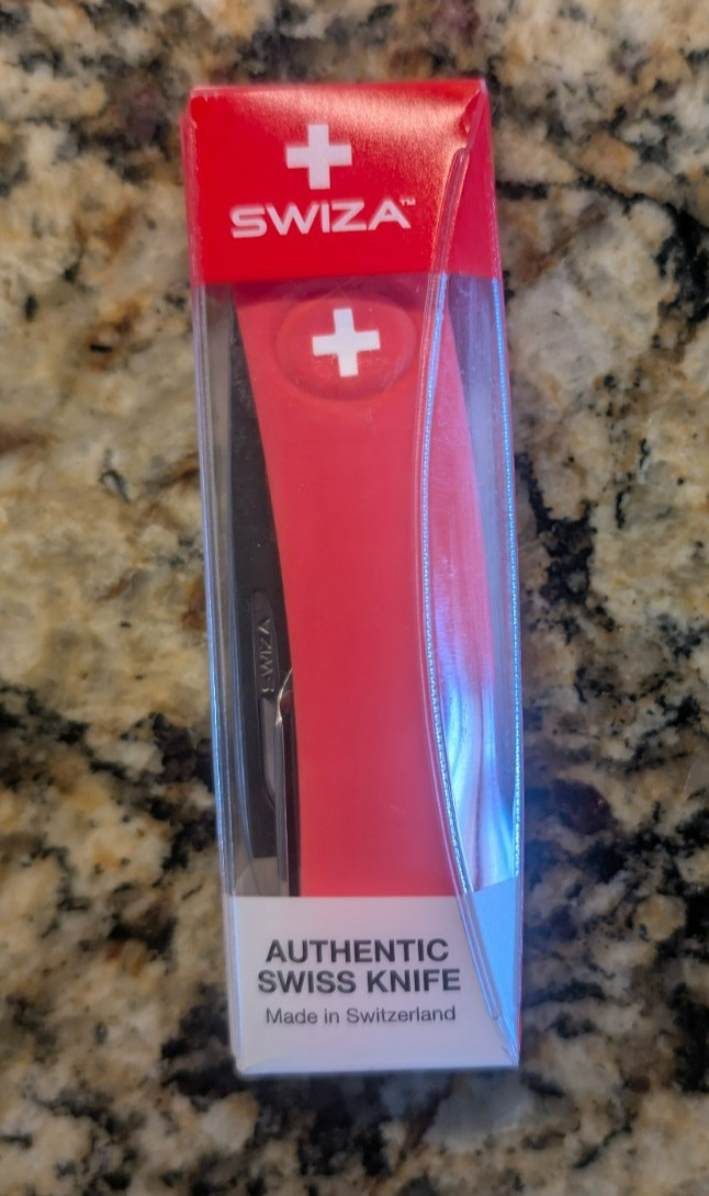 Swiza SH04 Single Hand Pocket Knife Red Synthetic Handle- KNI.004.1000