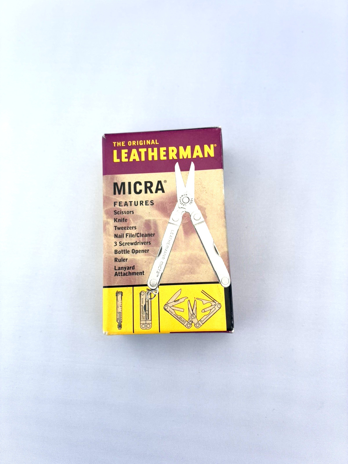 Vintage Original Leatherman Micra Blue Multitool 2002 New Old Stock Made in USA